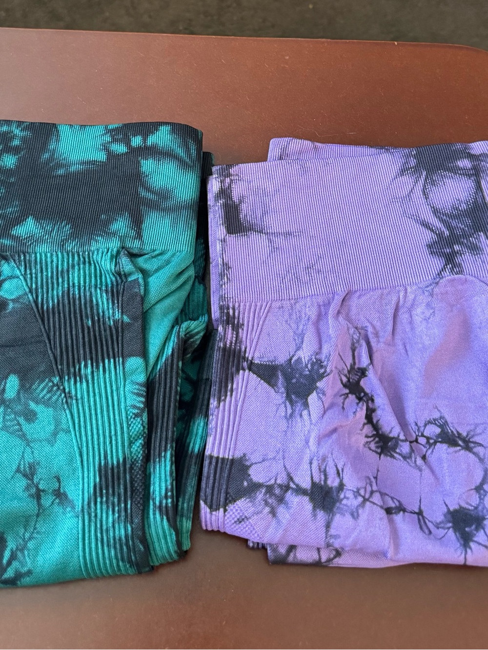 Tie-Dye Performance Leggings - Purple and Teal